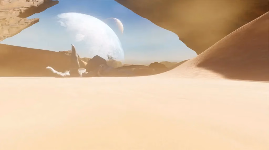 Virtuelle Laufwelt Desert Country mit Wüstenlandschaft