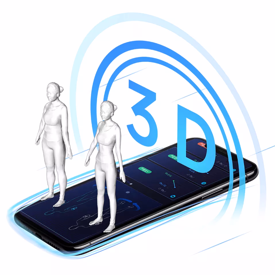 3D-Körpermodelle über einem Smartphone mit der Visbody-App